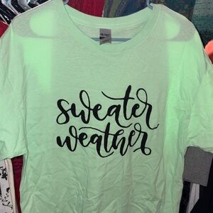 Gildan Light Green Tee with Black Script